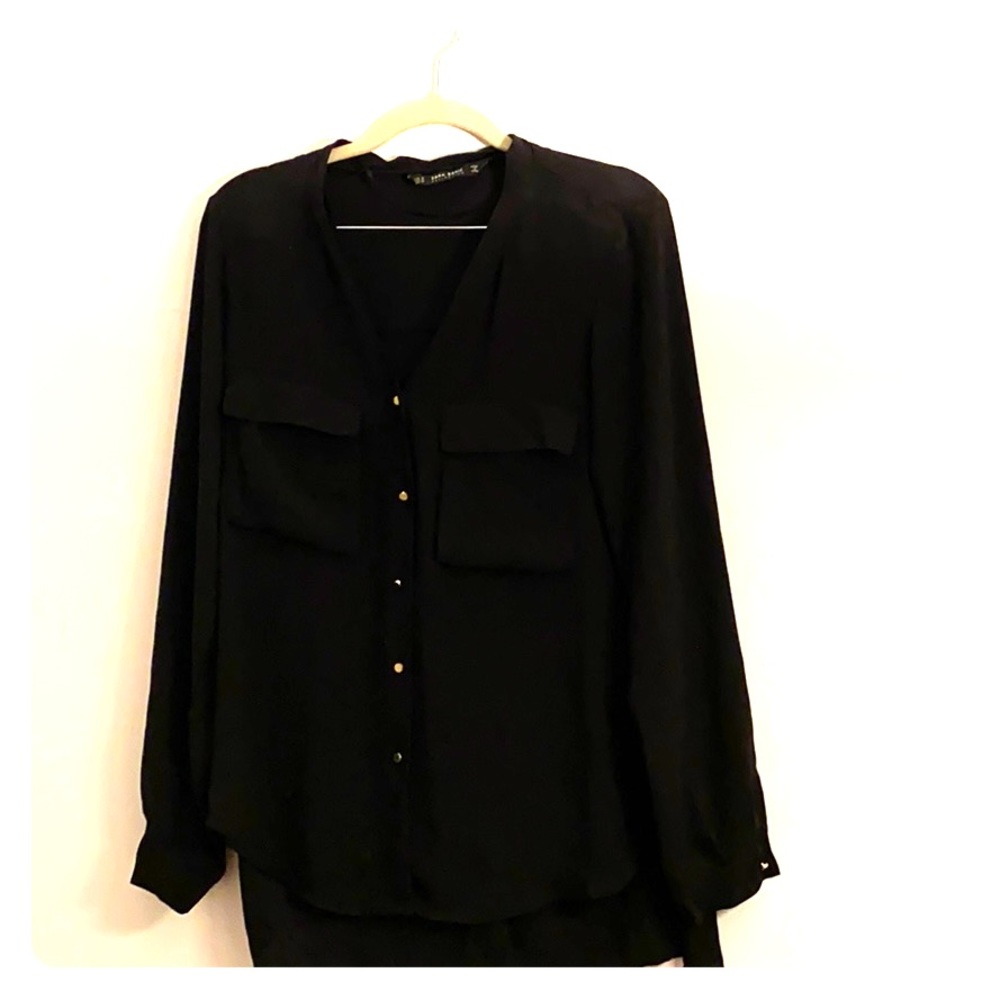 Black sheer Zara blouse